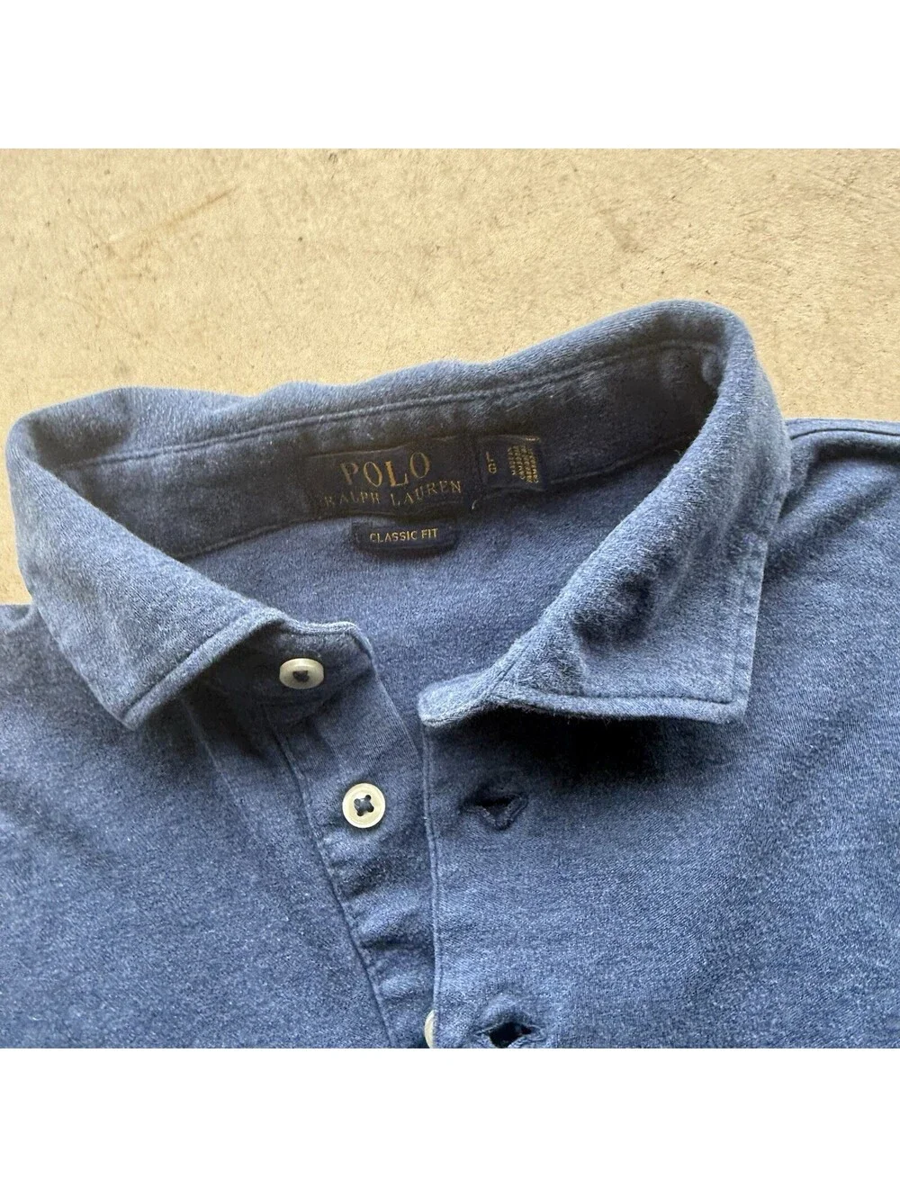 Polo Ralph Lauren Shirt Mens L Classic Fit Short Sleeve Blue Pony